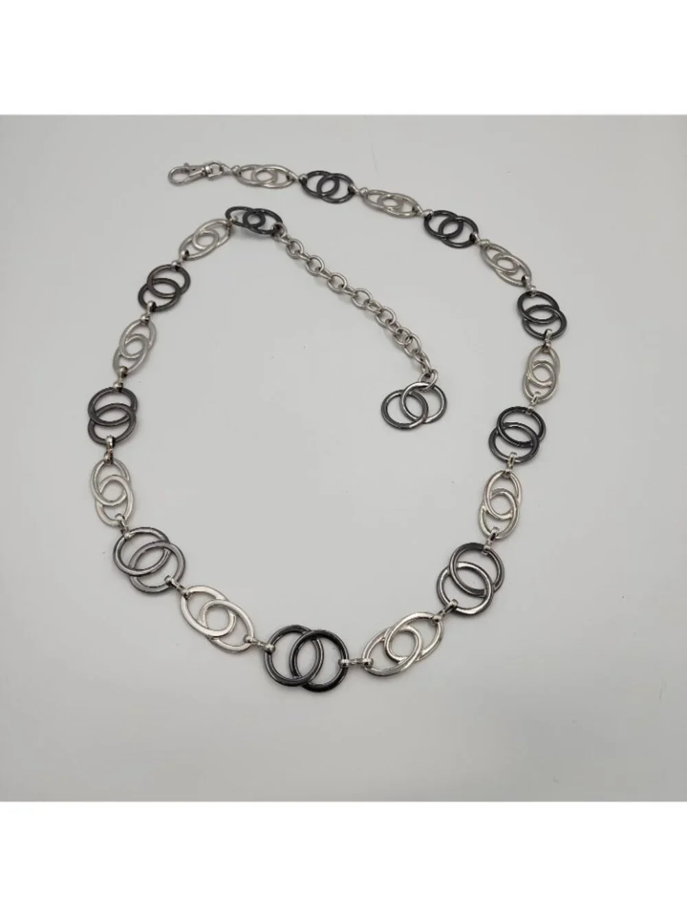 Women's Chain Belt One Size Silver O Ring Metal Hip Waist Ladies Food 38